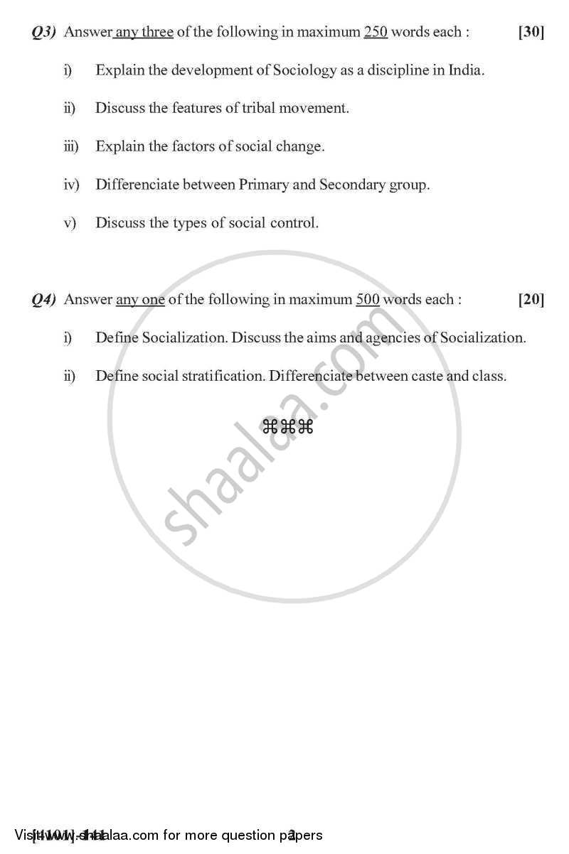 Sociology General Paper 1- Introduction to Sociology 2011-2012 - B.A. - 1st Year (FYBA) - University of Pune question paper with PDF download