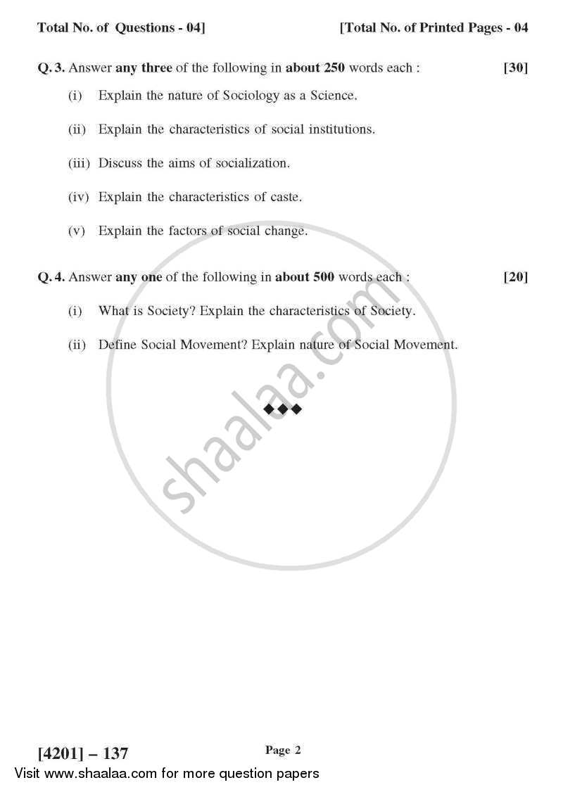 Sociology General Paper 1- Introduction to Sociology 2012-2013 - B.A. - 1st Year (FYBA) - University of Pune question paper with PDF download