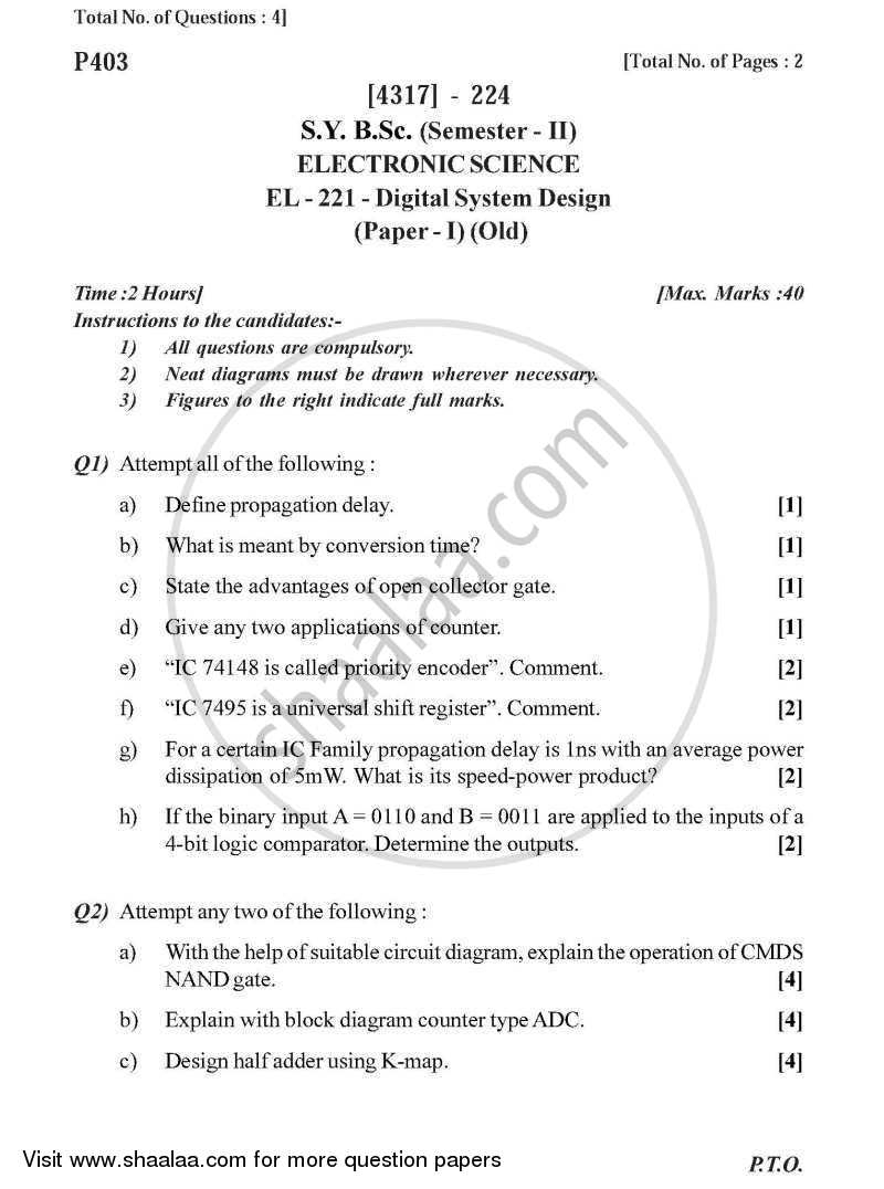 Digital system design 2013 2014 b sc electronic science semester 4 
