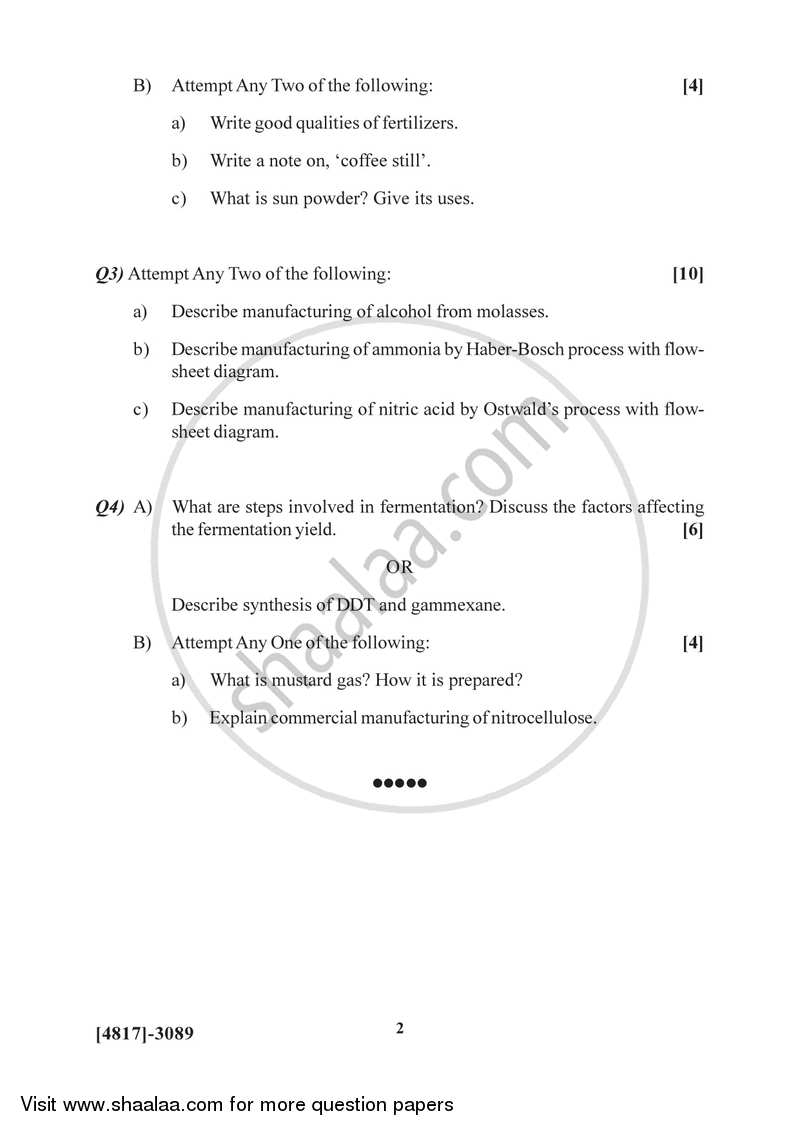 Basic Chemical Industries 1 2015-2016 Semester 5 (FYBSc) - University of Pune question paper with PDF download