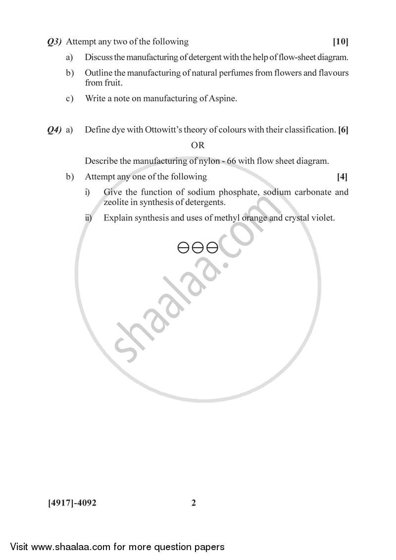 Basic Chemical Industries 2 2015-2016 Semester 6 (FYBSc) - University of Pune question paper with PDF download