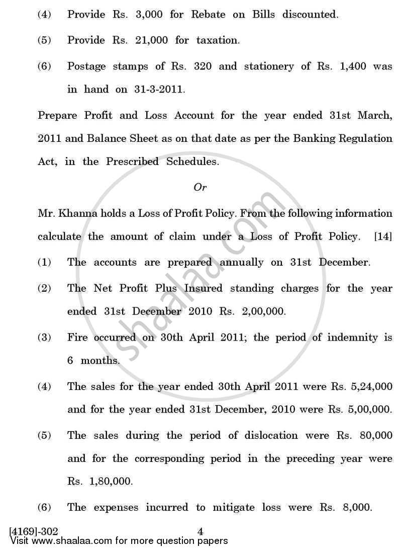 Advanced Accounting 2011-2012 - B.Com. - 3rd Year (TYBcom) - University of Pune question paper with PDF download
