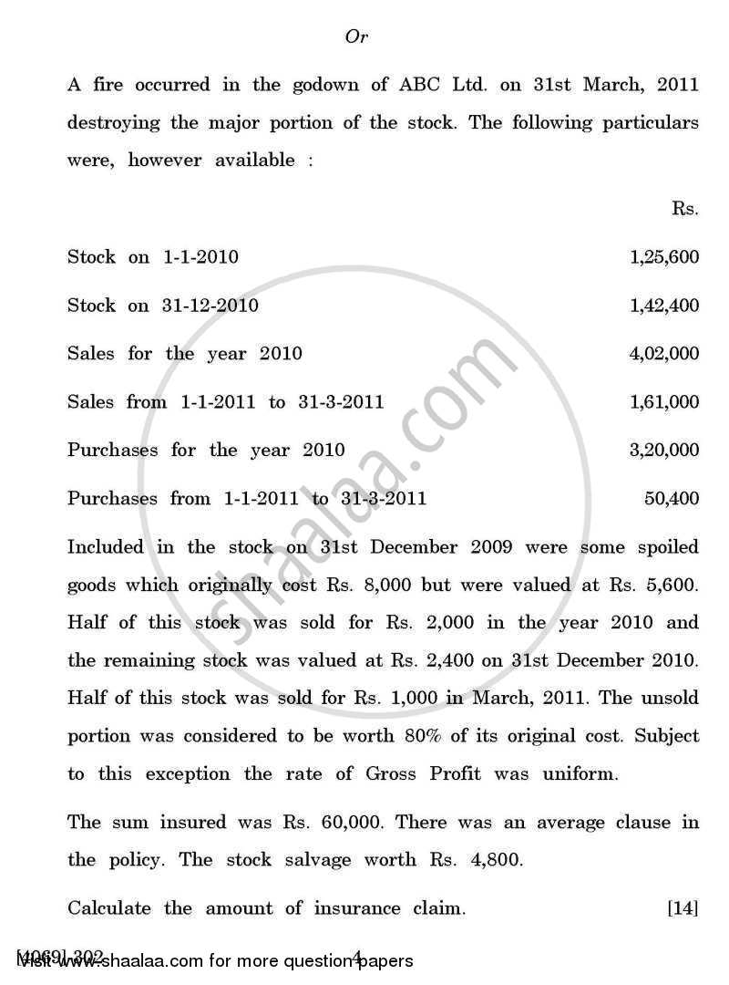 Advanced Accounting 2011-2012 - B.Com. - 3rd Year (TYBcom) - University of Pune question paper with PDF download