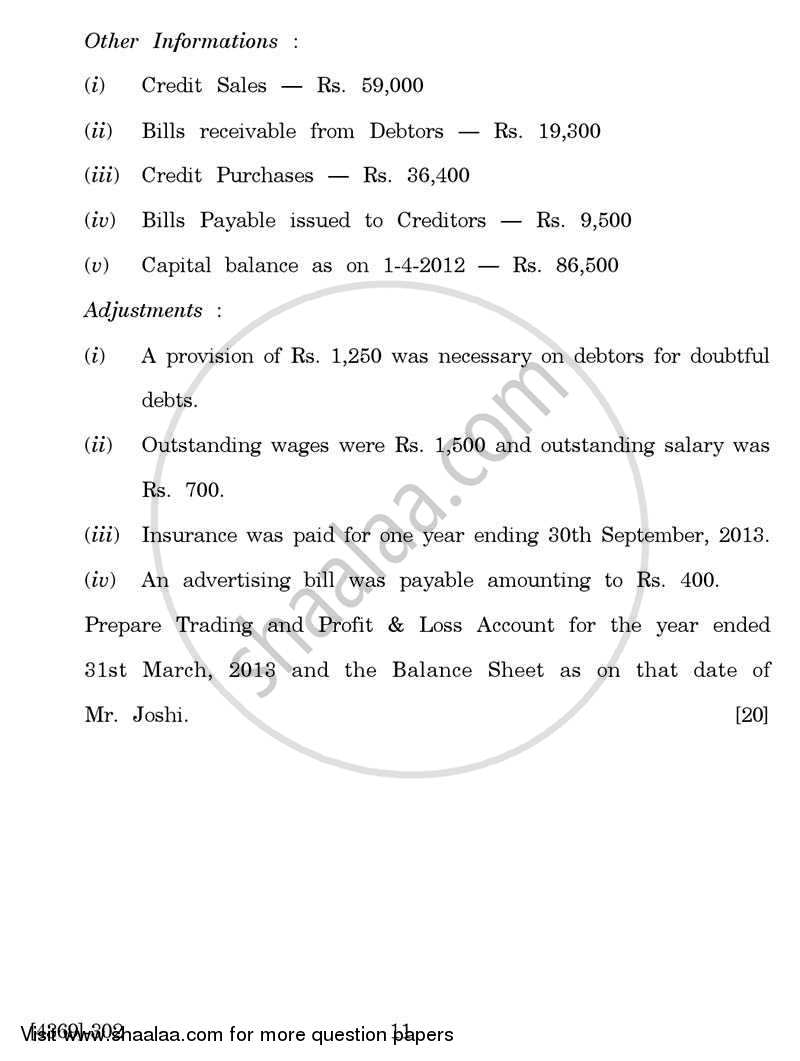 Advanced Accounting 2012-2013 - B.Com. - 3rd Year (TYBcom) - University of Pune question paper with PDF download