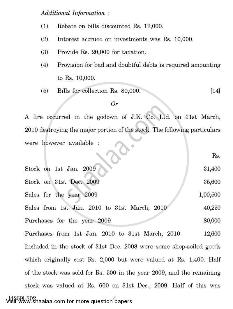 Advanced Accounting 2012-2013 - B.Com. - 3rd Year (TYBcom) - University of Pune question paper with PDF download