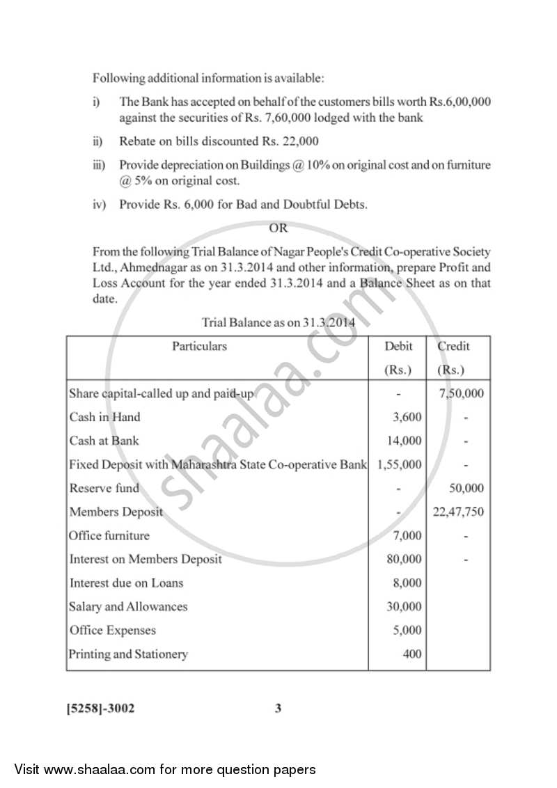Advanced Accounting 2017-2018 - B.Com. - 3rd Year (TYBcom) - University of Pune question paper with PDF download