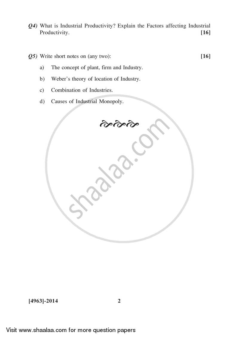 Agricultural and Industrial Economics 1 2015-2016 - B.Com. - 2nd Year (SYBcom) - University of Pune question paper with PDF download