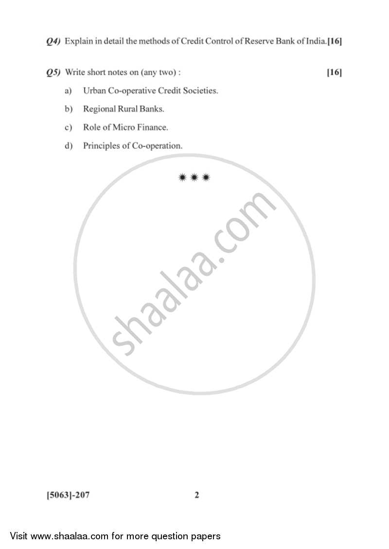 Banking and Finance 1 - Indian Banking System 2016-2017 - B.Com. - 2nd Year (SYBcom) - University of Pune question paper with PDF download