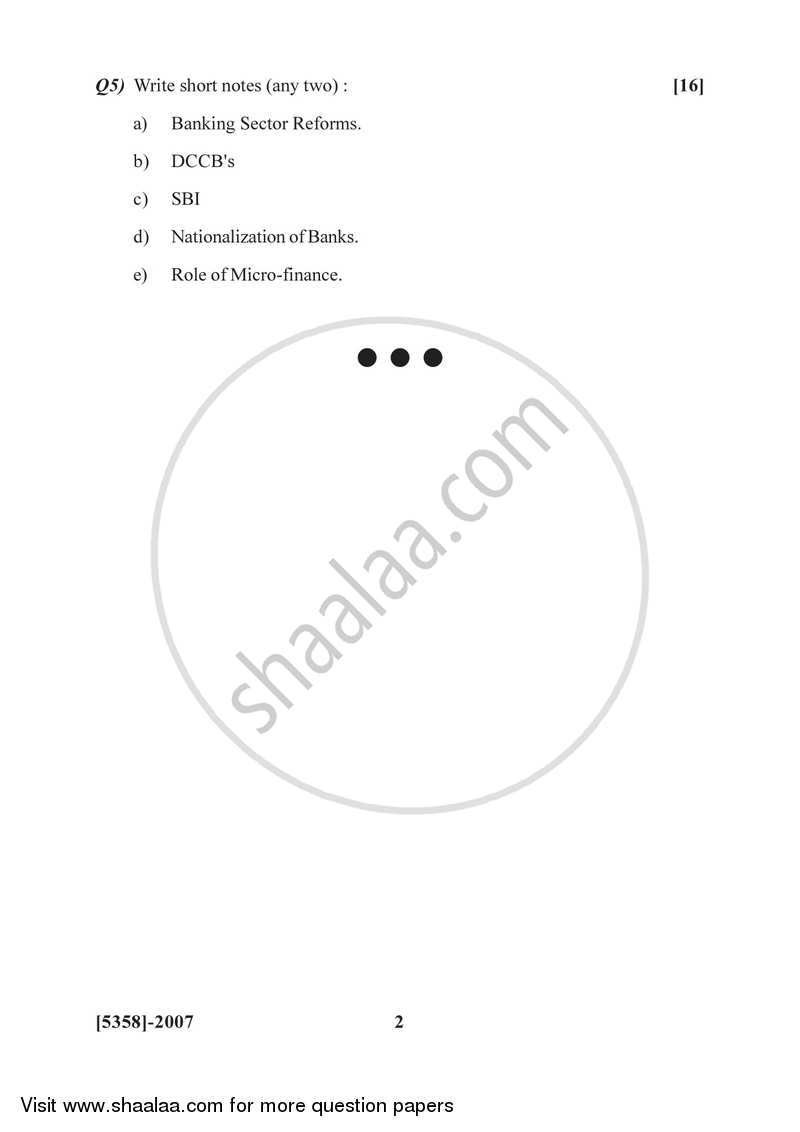 Banking and Finance 1 - Indian Banking System 2017-2018 - B.Com. - 2nd Year (SYBcom) - University of Pune question paper with PDF download