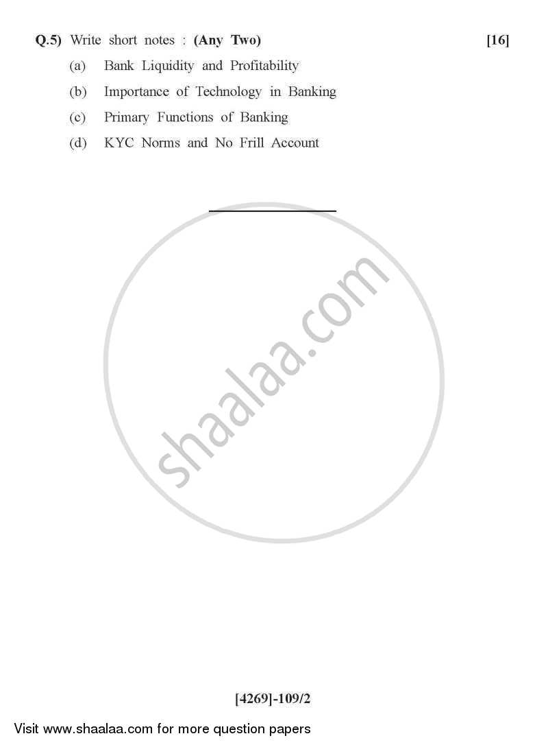 Banking and Finance 2012-2013 - B.Com. - 1st Year (FYBcom) - University of Pune question paper with PDF download