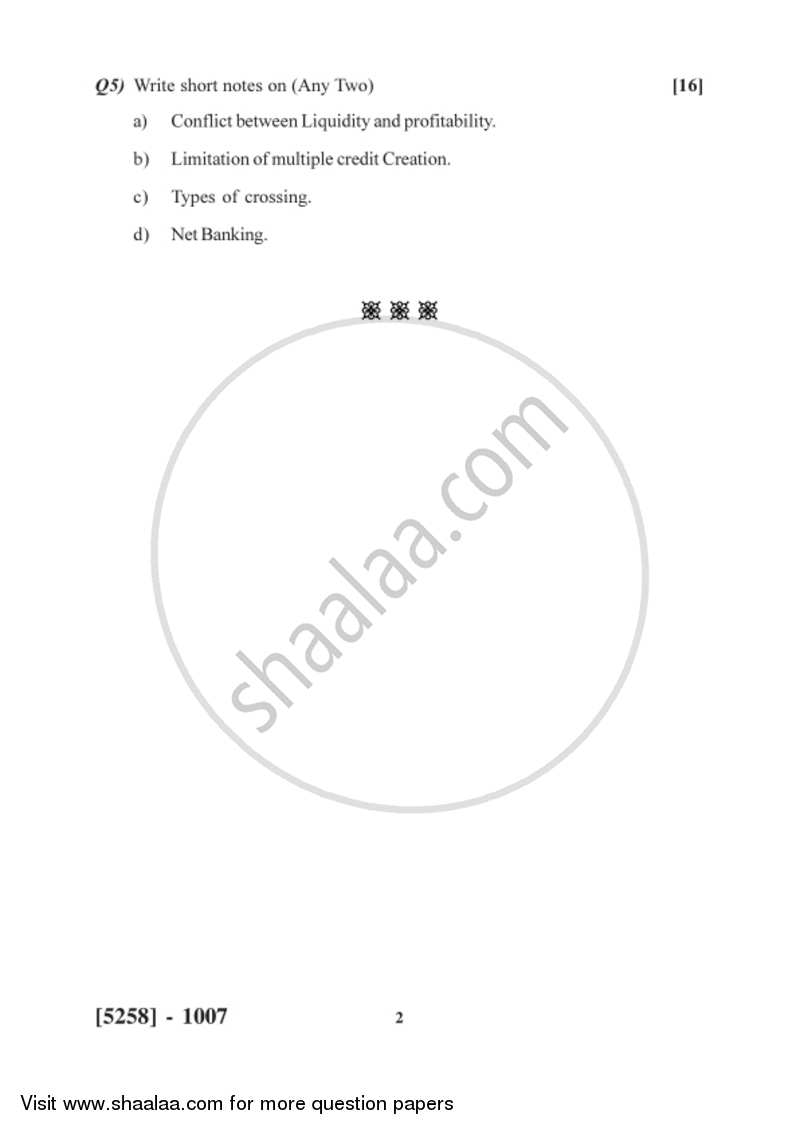 Banking and Finance 2017-2018 - B.Com. - 1st Year (FYBcom) - University of Pune question paper with PDF download