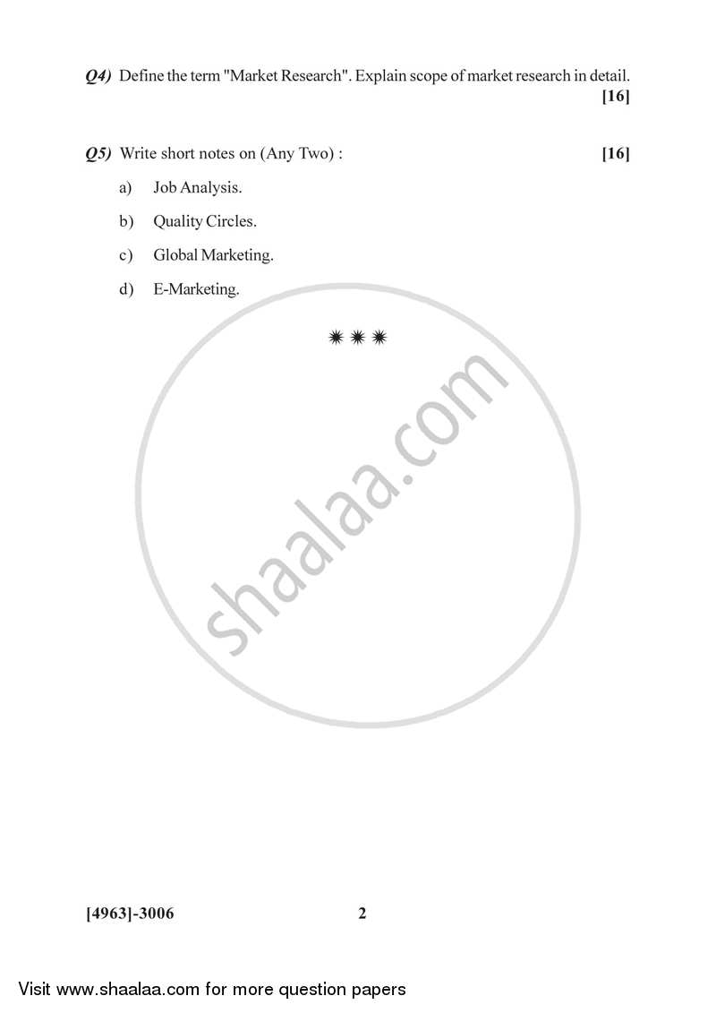 Business Administration 2 2015-2016 - B.Com. - 3rd Year (TYBcom) - University of Pune question paper with PDF download