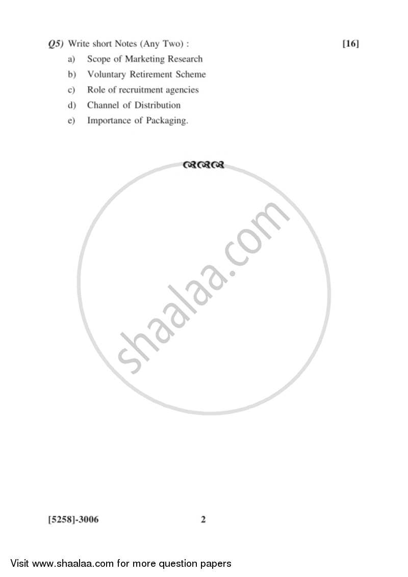 Business Administration 2 2017-2018 - B.Com. - 3rd Year (TYBcom) - University of Pune question paper with PDF download