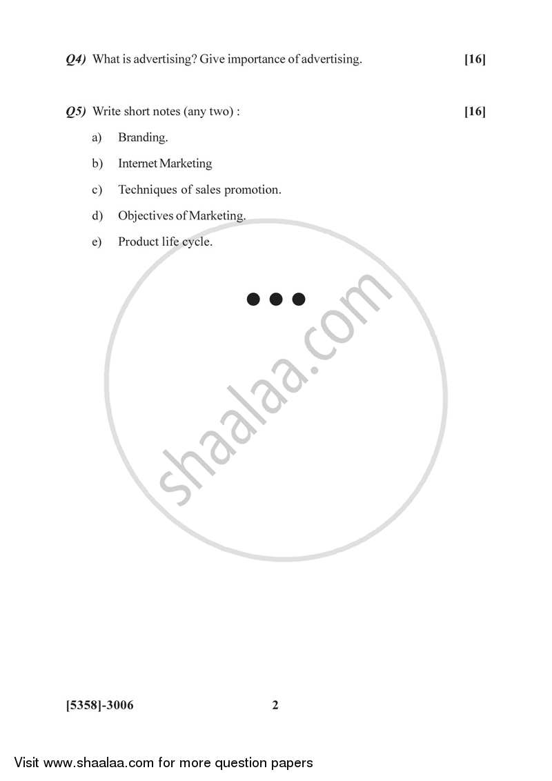 Business Administration 2 2017-2018 - B.Com. - 3rd Year (TYBcom) - University of Pune question paper with PDF download