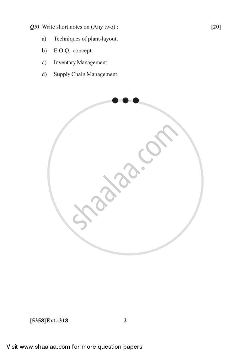 Business Administration 3 2017-2018 - B.Com. - 3rd Year (TYBcom) - University of Pune question paper with PDF download