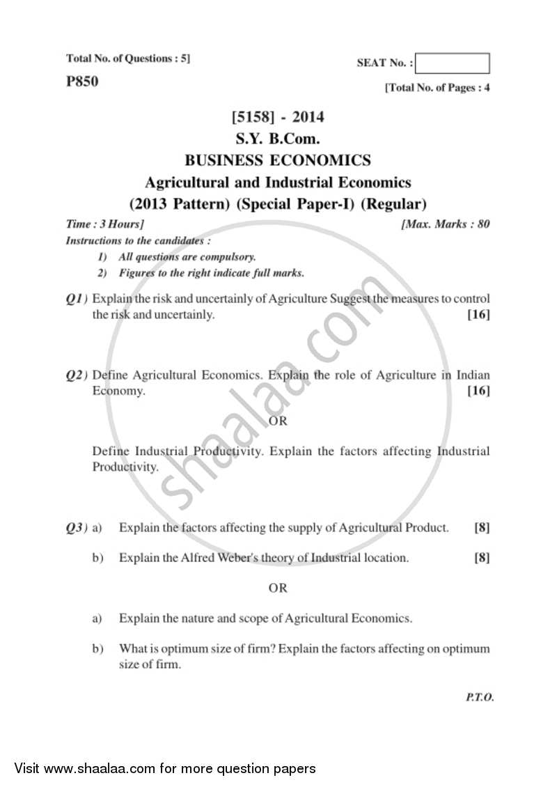 Business Economics (Macro) 2016-2017 - B.Com. - 2nd Year (SYBcom) - University of Pune question paper with PDF download