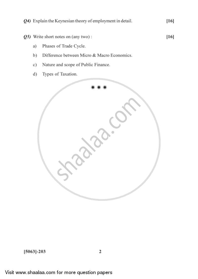 Business Economics (Macro) 2016-2017 - B.Com. - 2nd Year (SYBcom) - University of Pune question paper with PDF download