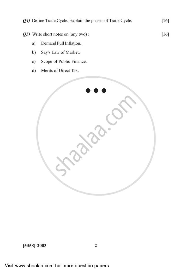 Business Economics (Macro) 2017-2018 - B.Com. - 2nd Year (SYBcom) - University of Pune question paper with PDF download