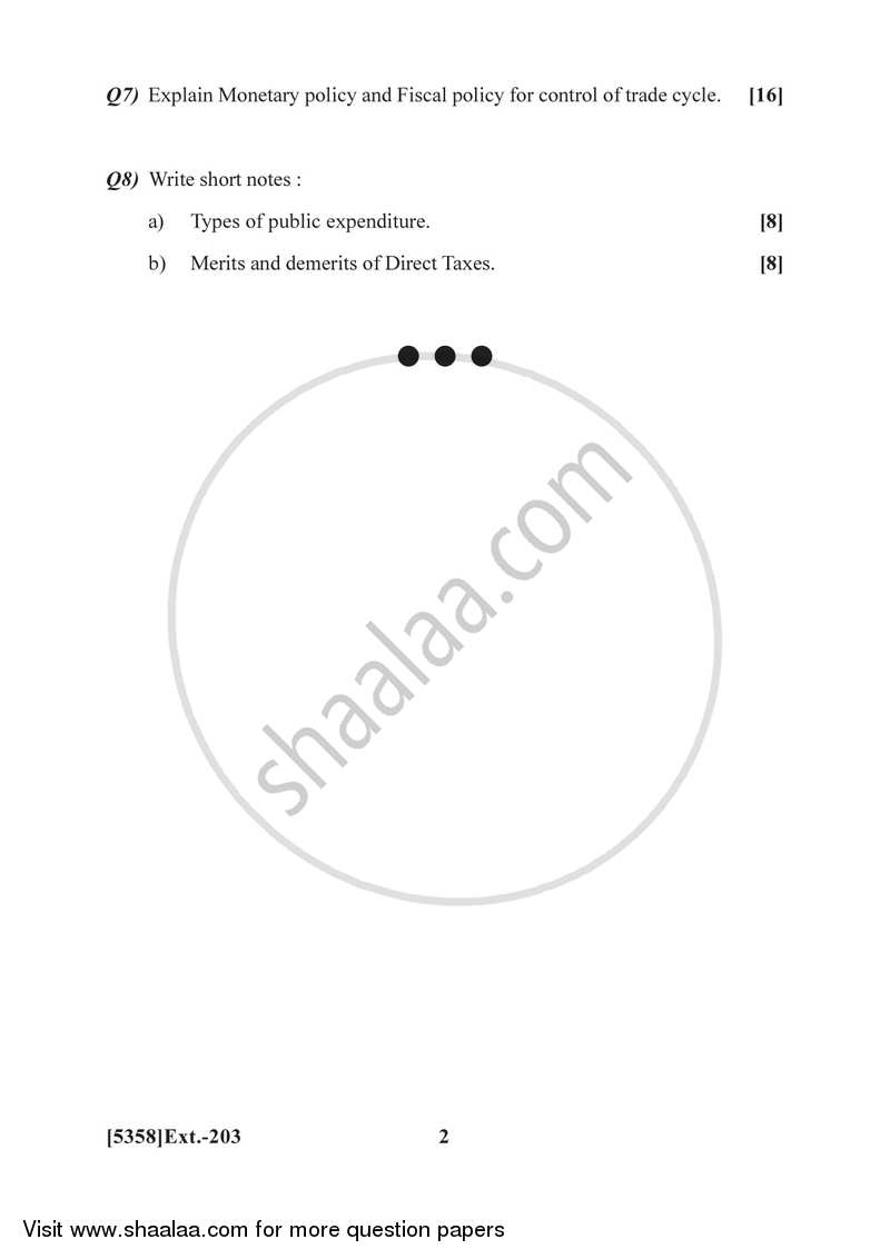 Business Economics (Macro) 2017-2018 - B.Com. - 2nd Year (SYBcom) - University of Pune question paper with PDF download