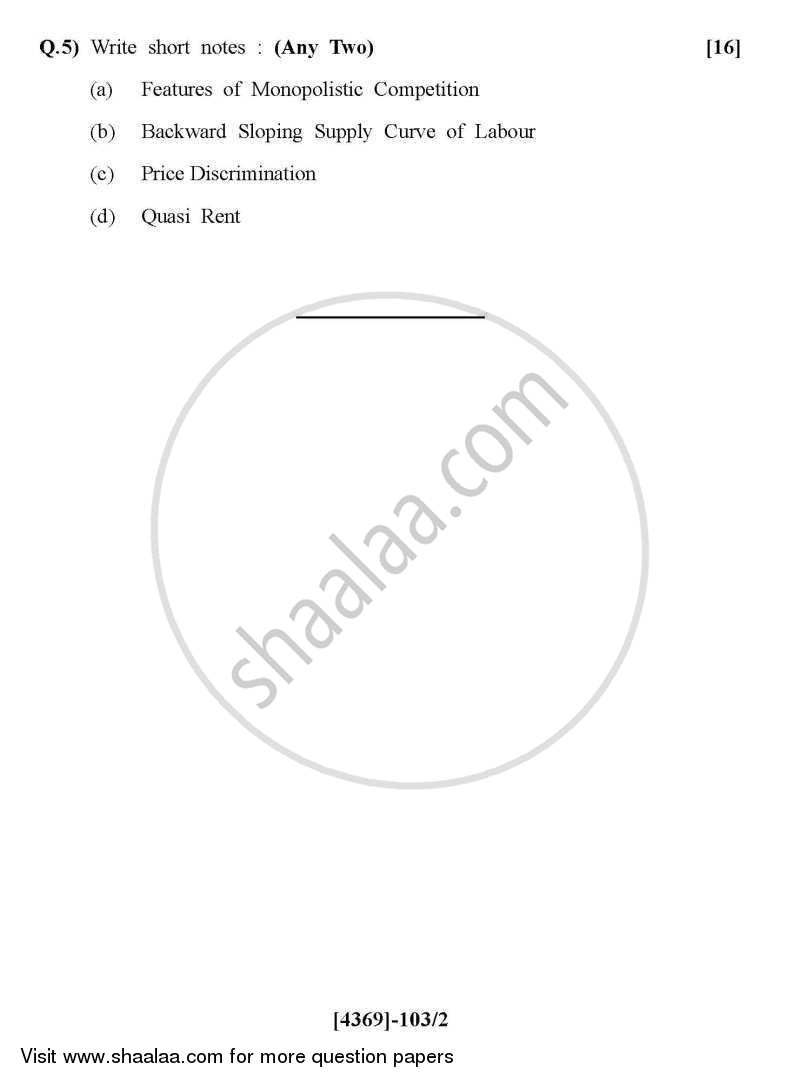 Business Economics (Micro) 2012-2013 - B.Com. - 1st Year (FYBcom) - University of Pune question paper with PDF download