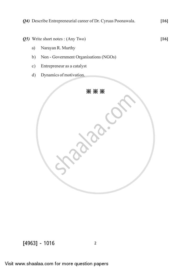 Business Environment and Entrepreneurship 2015-2016 - B.Com. - 1st Year (FYBcom) - University of Pune question paper with PDF download