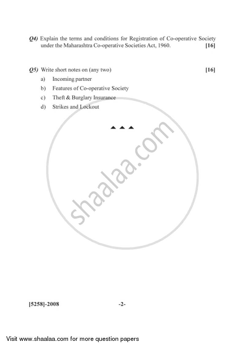 Business Laws and Practices 1 2017-2018 - B.Com. - 2nd Year (SYBcom) - University of Pune question paper with PDF download