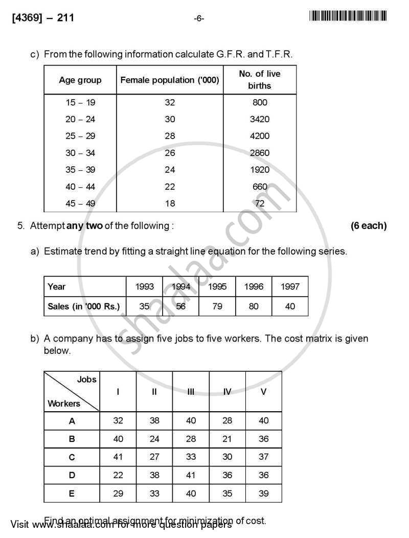 Business Statistics 1 2012-2013 - B.Com. - 2nd Year (SYBcom) - University of Pune question paper with PDF download