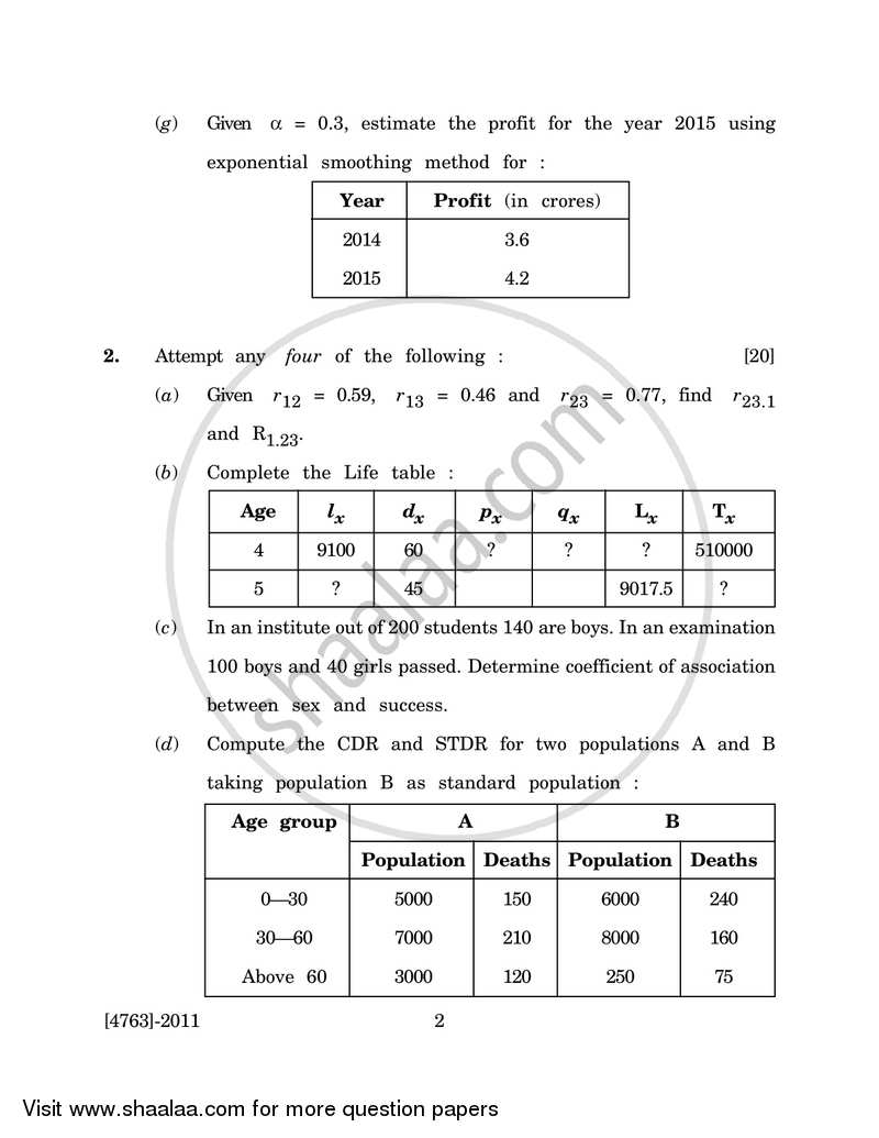 Business Statistics 1 2014-2015 - B.Com. - 2nd Year (SYBcom) - University of Pune question paper with PDF download