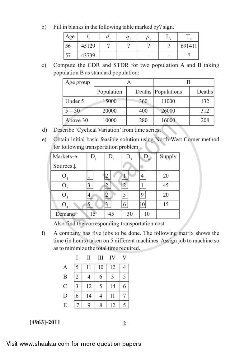 Business Statistics 1 2015-2016 - B.Com. - 2nd Year (SYBcom) - University of Pune question paper with PDF download