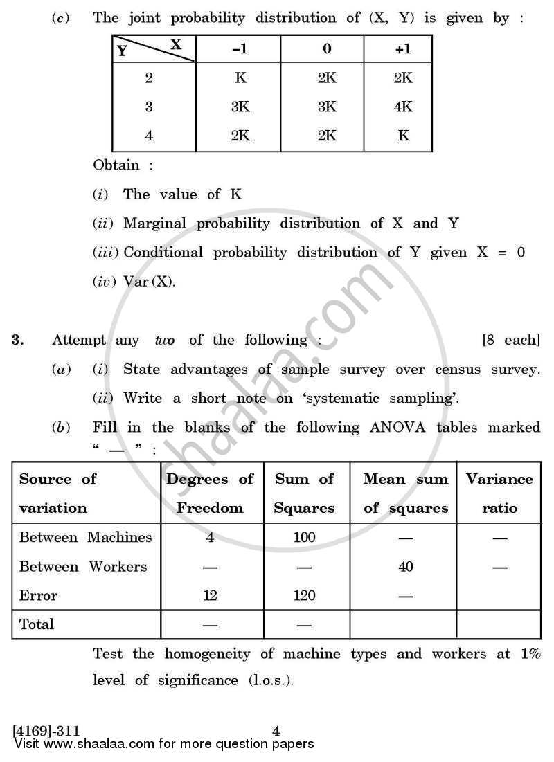 Business Statistics 2 2011-2012 - B.Com. - 3rd Year (TYBcom) - University of Pune question paper with PDF download