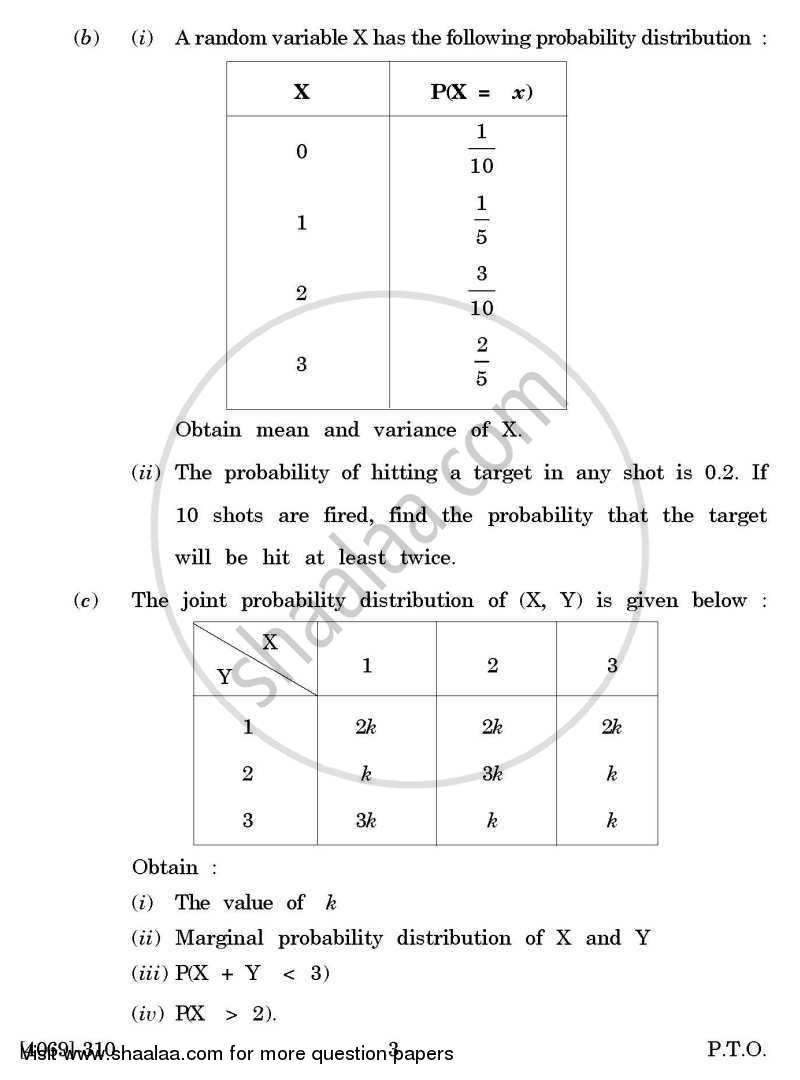 Business Statistics 2 2011-2012 - B.Com. - 3rd Year (TYBcom) - University of Pune question paper with PDF download