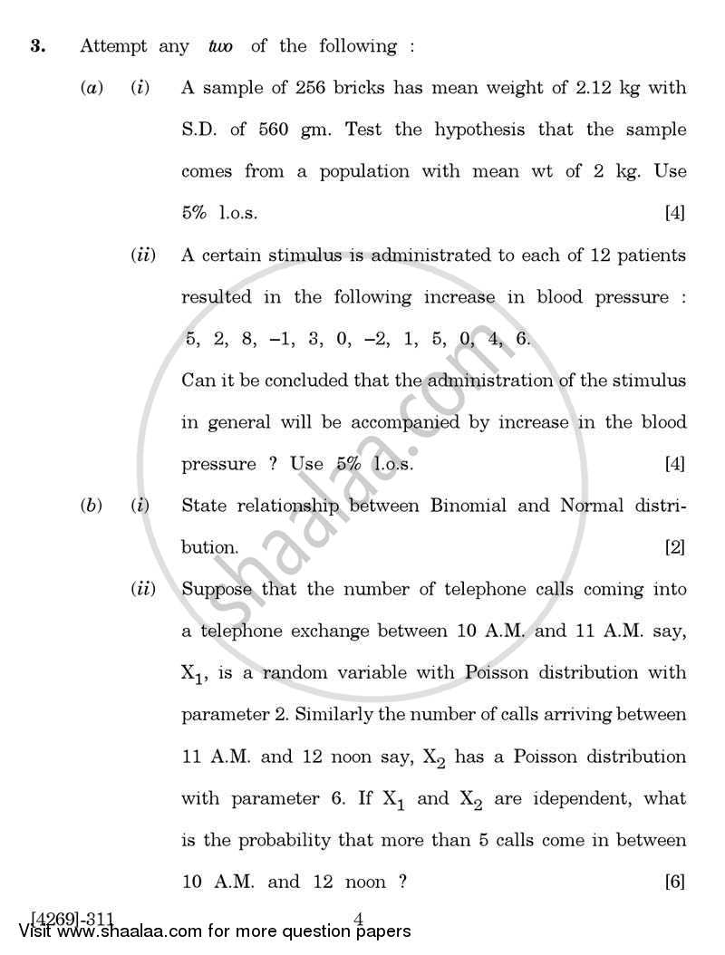 Business Statistics 2 2012-2013 - B.Com. - 3rd Year (TYBcom) - University of Pune question paper with PDF download