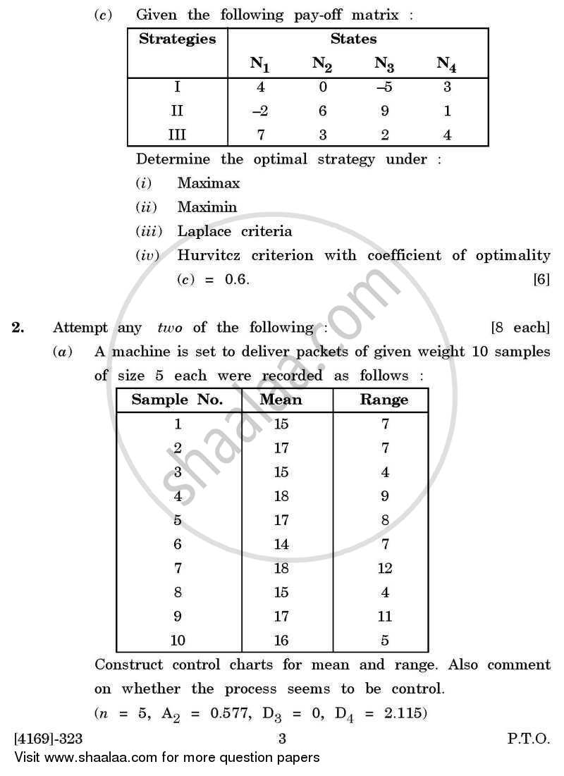 Business Statistics 3 2011-2012 - B.Com. - 3rd Year (TYBcom) - University of Pune question paper with PDF download