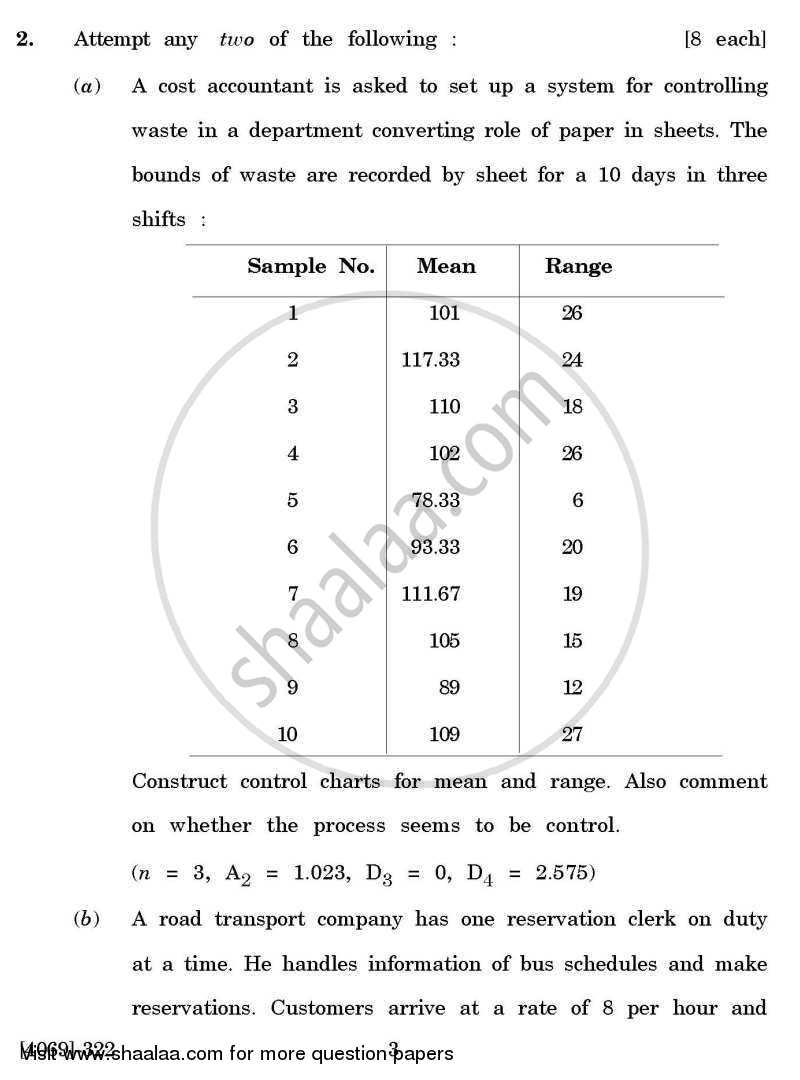 Business Statistics 3 2011-2012 - B.Com. - 3rd Year (TYBcom) - University of Pune question paper with PDF download