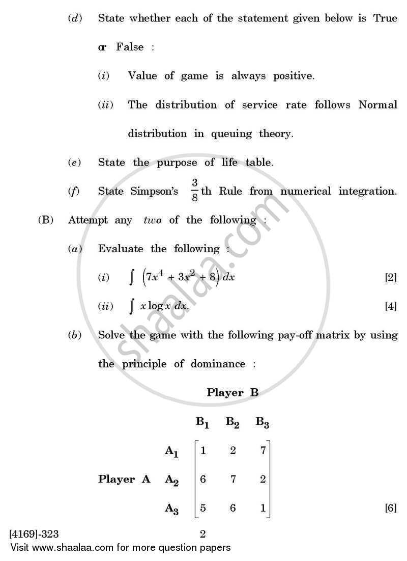Business Statistics 3 2011-2012 - B.Com. - 3rd Year (TYBcom) - University of Pune question paper with PDF download