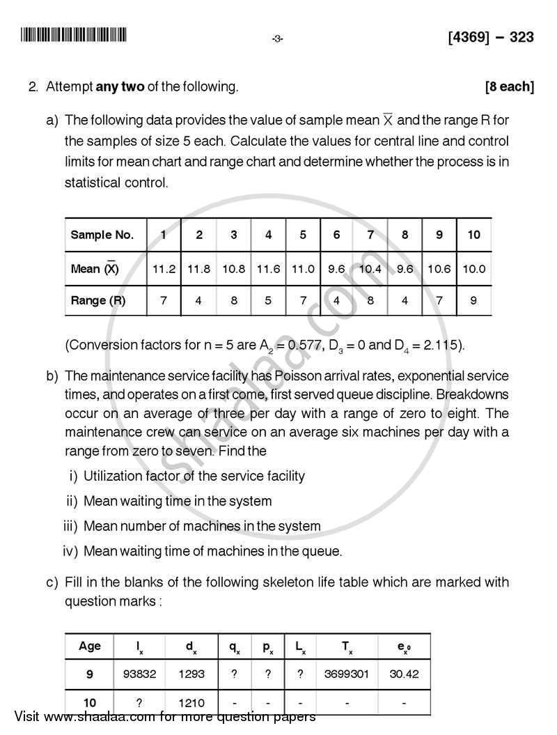 Business Statistics 3 2012-2013 - B.Com. - 3rd Year (TYBcom) - University of Pune question paper with PDF download