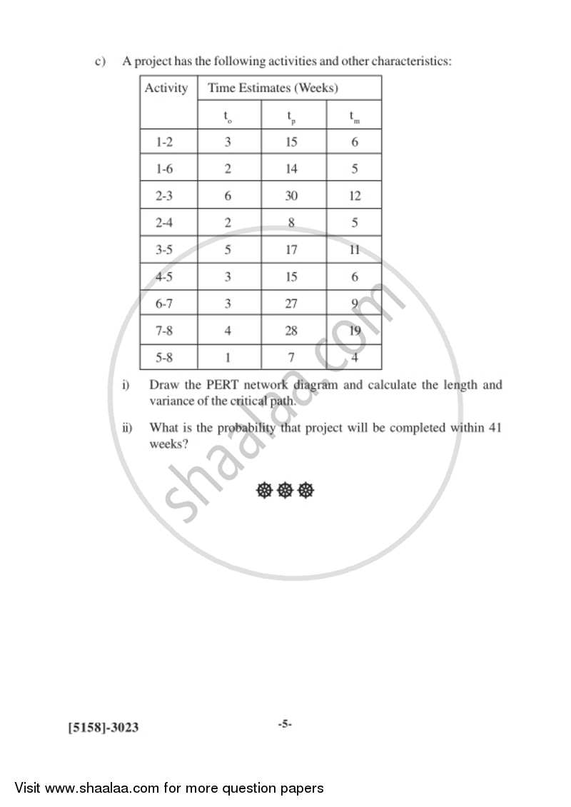 Business Statistics 3 2016-2017 - B.Com. - 3rd Year (TYBcom) - University of Pune question paper with PDF download