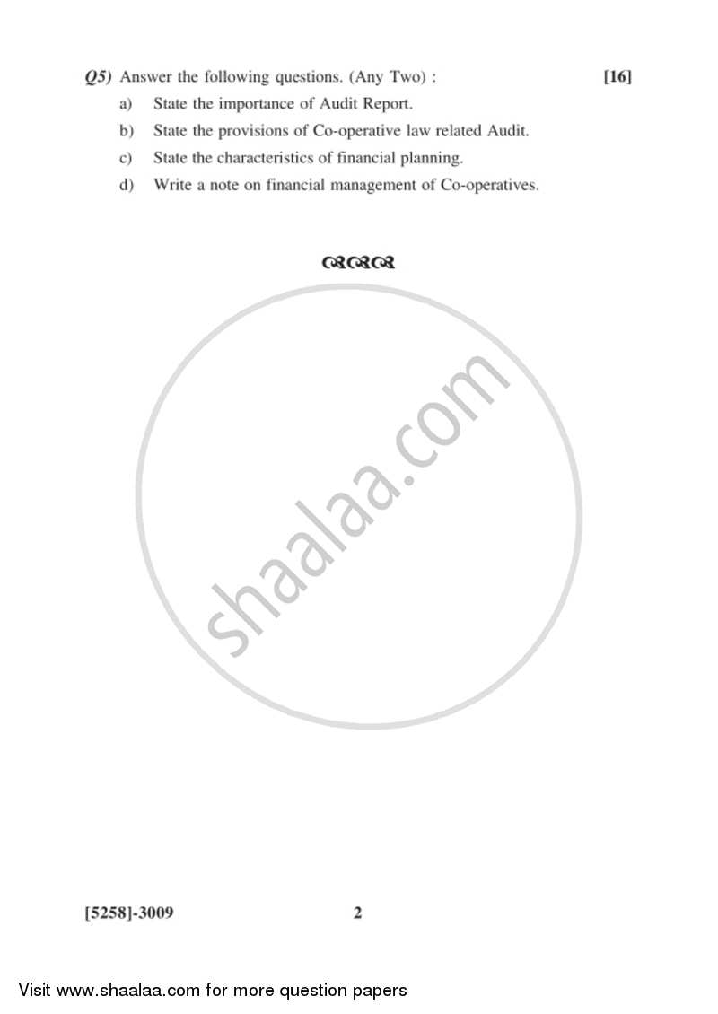 Co-operation and Rural Development 2 2017-2018 - B.Com. - 3rd Year (TYBcom) - University of Pune question paper with PDF download