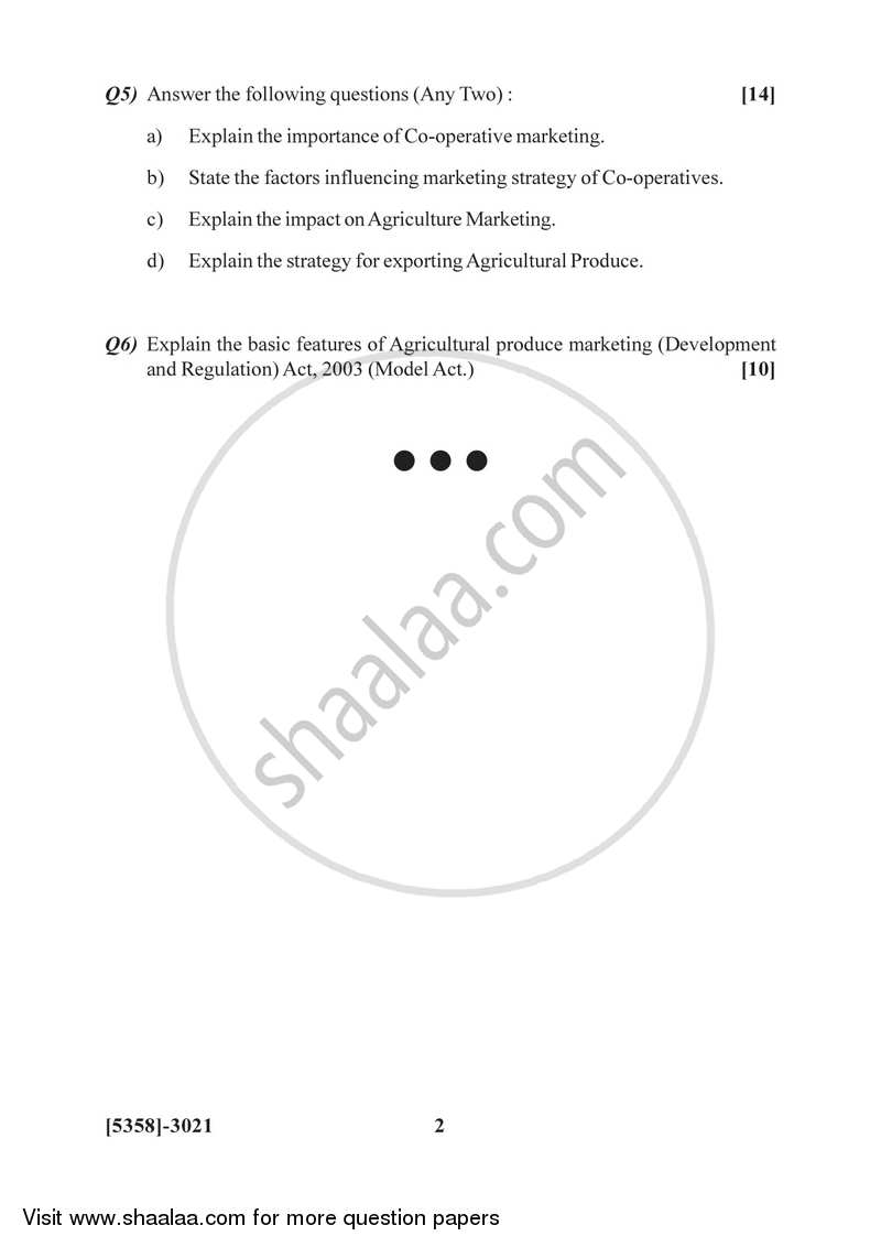 Co-operation and Rural Development 3 2017-2018 - B.Com. - 3rd Year (TYBcom) - University of Pune question paper with PDF download