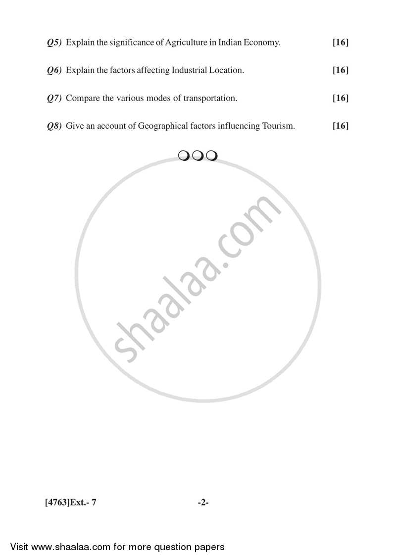 Commercial Geography 2014-2015 - B.Com. - 1st Year (FYBcom) - University of Pune question paper with PDF download