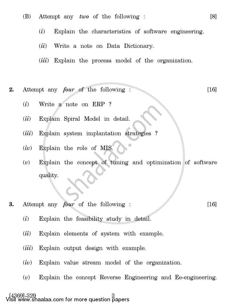 Computer Application 3 - Mis, Software Engineering and Enterprise Resource Planning 2012-2013 - B.Com. - 3rd Year (TYBcom) - University of Pune question paper with PDF download