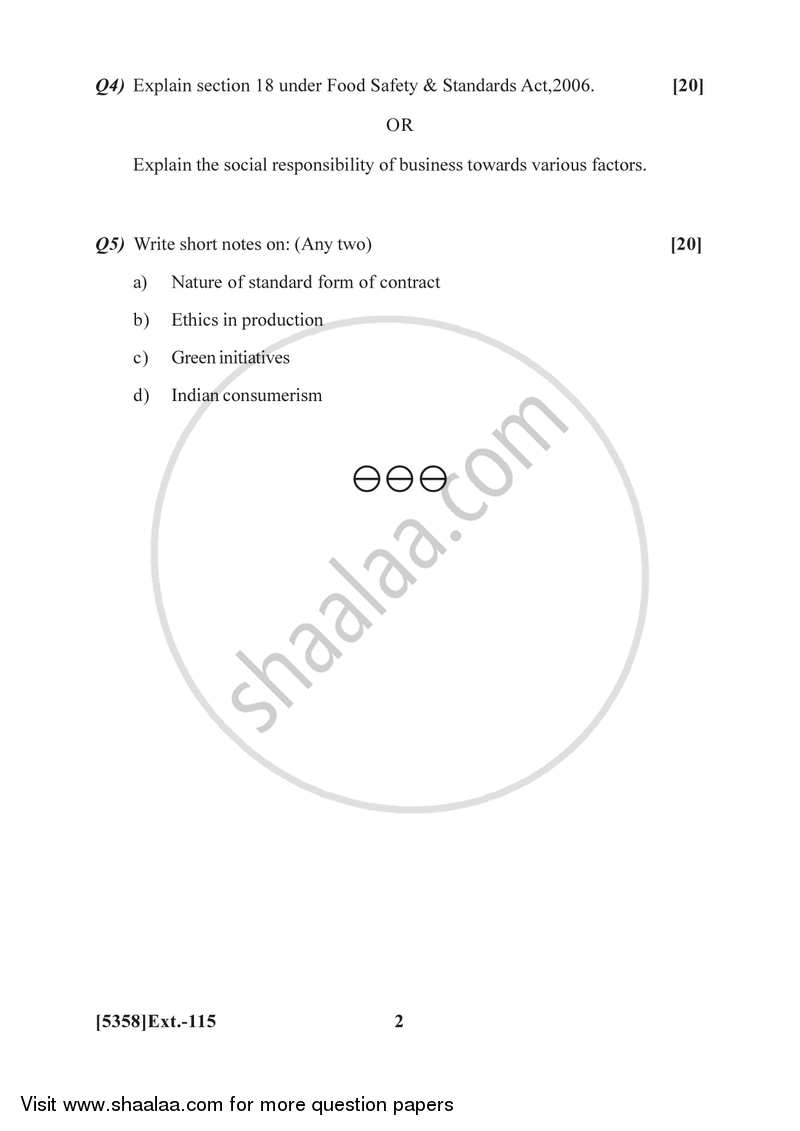 Consumer Protection and Business Ethics 2017-2018 - B.Com. - 1st Year (FYBcom) - University of Pune question paper with PDF download