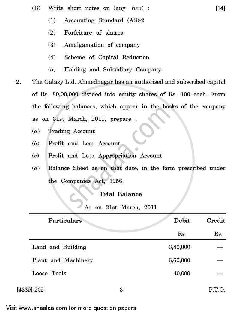 Corporate Accounting 2012-2013 - B.Com. - 2nd Year (SYBcom) - University of Pune question paper with PDF download