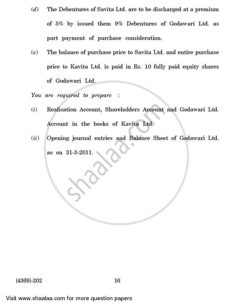 Corporate Accounting 2012-2013 - B.Com. - 2nd Year (SYBcom) - University of Pune question paper with PDF download