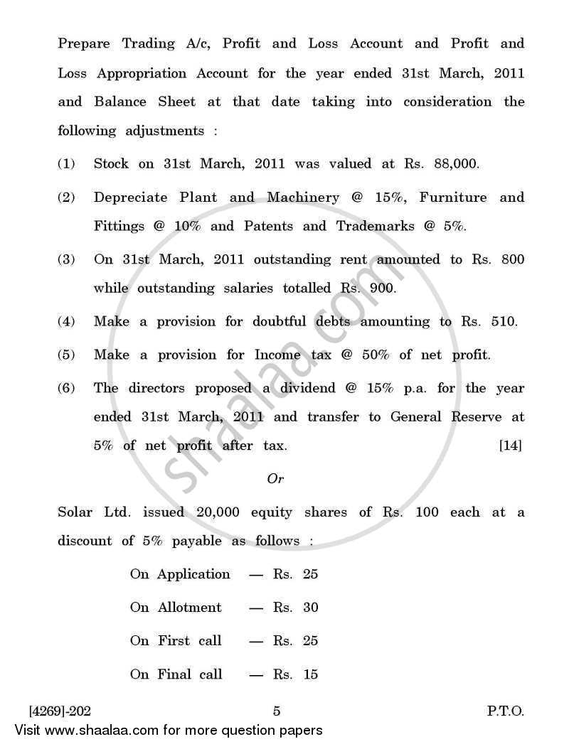 Corporate Accounting 2012-2013 - B.Com. - 2nd Year (SYBcom) - University of Pune question paper with PDF download