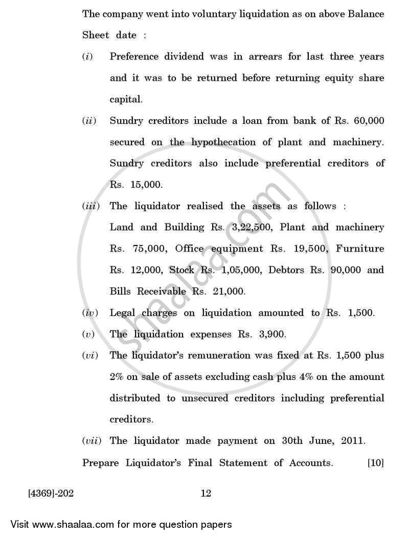 Corporate Accounting 2012-2013 - B.Com. - 2nd Year (SYBcom) - University of Pune question paper with PDF download