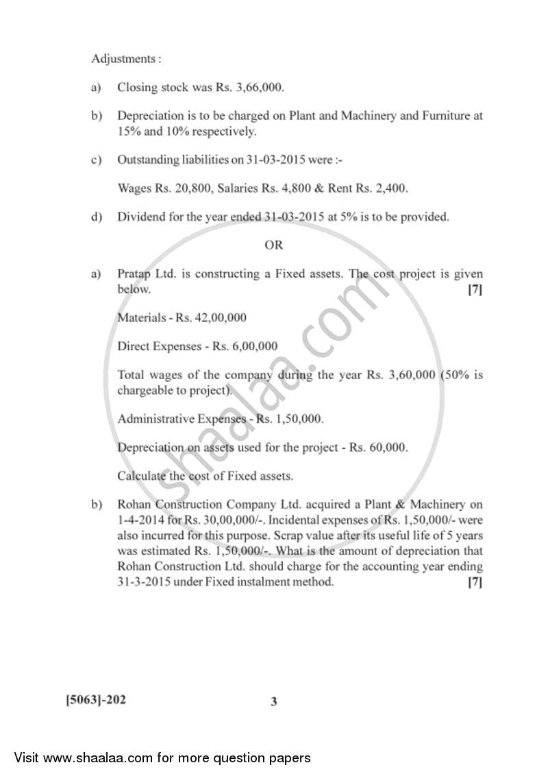 Corporate Accounting 2016-2017 - B.Com. - 2nd Year (SYBcom) - University of Pune question paper with PDF download