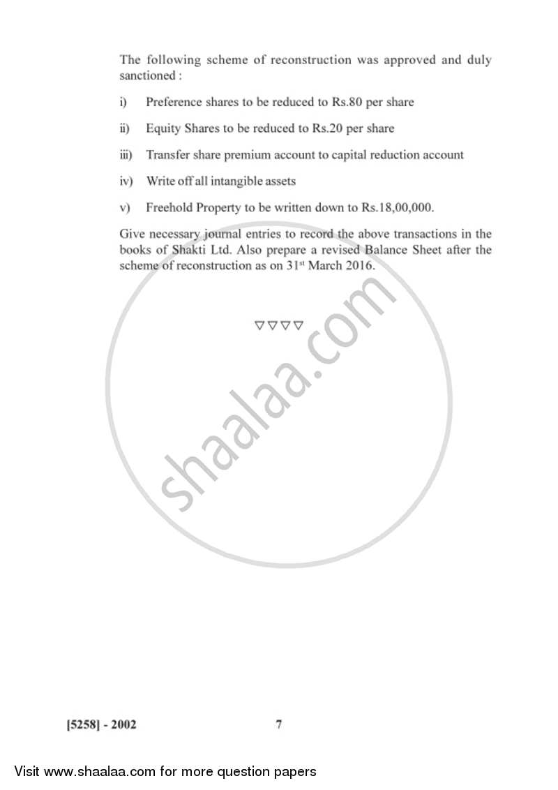 Corporate Accounting 2017-2018 - B.Com. - 2nd Year (SYBcom) - University of Pune question paper with PDF download