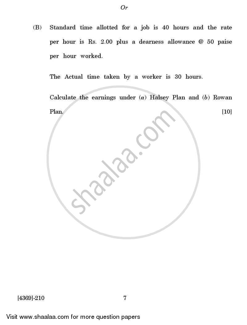 Cost and Works Accounting 1 2012-2013 - B.Com. - 2nd Year (SYBcom) - University of Pune question paper with PDF download