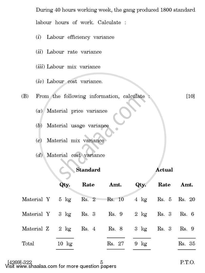 Cost and Works Accounting 3 2012-2013 - B.Com. - 3rd Year (TYBcom) - University of Pune question paper with PDF download